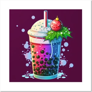 Christmas bubble tea Posters and Art